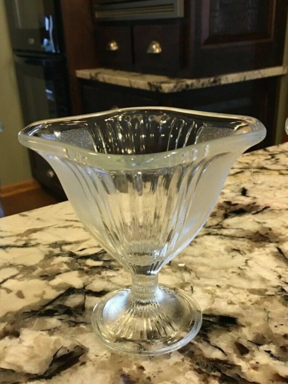 Bormioli Rocco Made In Italy Blue Glass Ice Cream Sundae Dishes 7in Set of 4